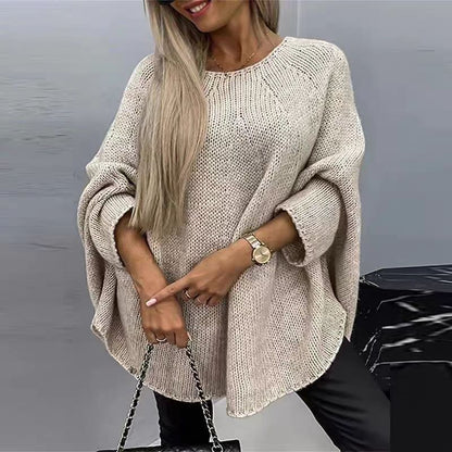 Large Knit Cape Plus Size Batwing Sleeves