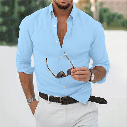 Men's Long-Sleeve Shirt Elegant Cotton Quality