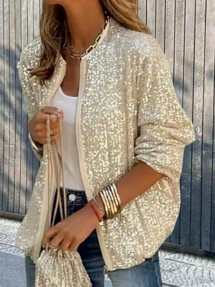 Women's Glitter Jacket Modern Cut Women's Clothing