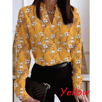 Women's Blouse Floral Elegant Slim