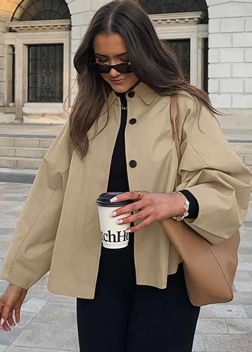 Short Trench Coat Women's Elegant
