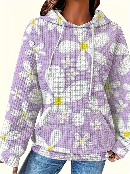 Women's Floral Hoodie for Leisure