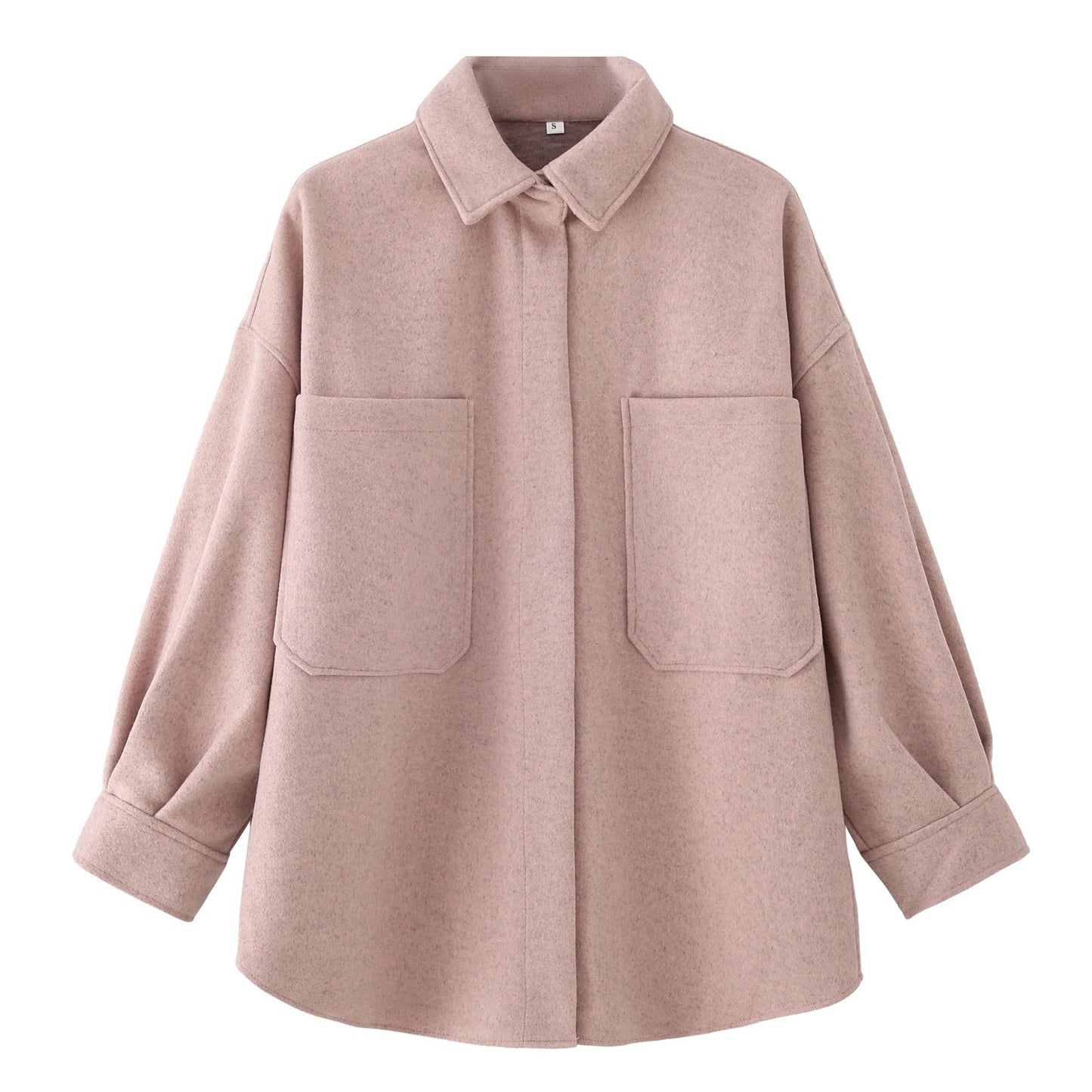Women's Oversized Wool Jacket with Pockets and Chic Design