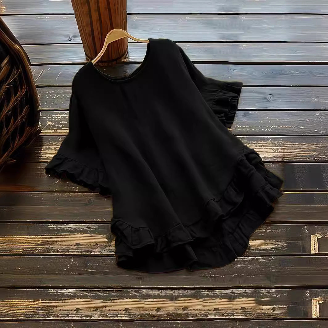 Women's Top Casual Ruffle Detail Loose Fit