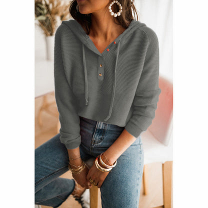 Women's Sweater Loose Fit Knit Look Buttons