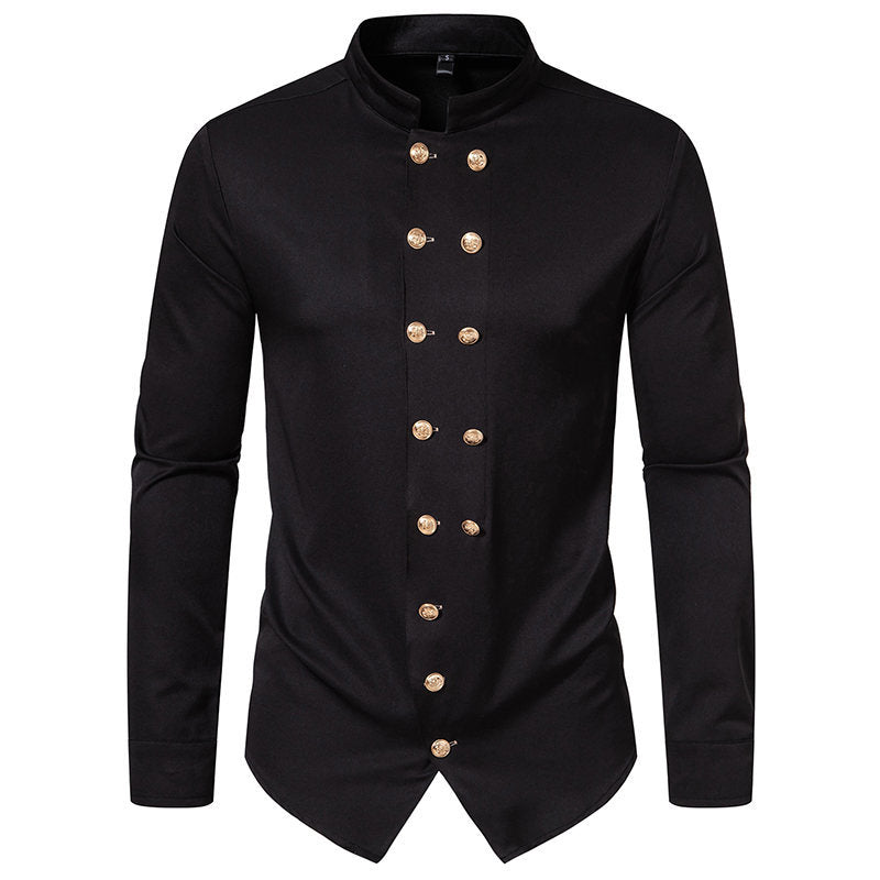 Men's Shirt Elegant Design Button Placket