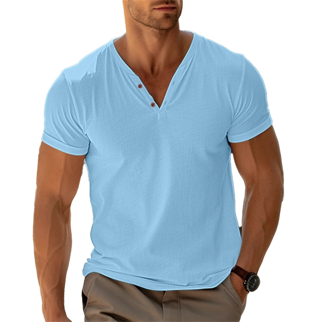 Men's Lightweight Henley Shirt Comfortable Breathable
