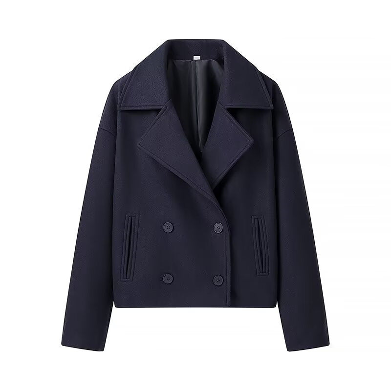 Women's Wool Double-Breasted Chic Winter Jacket