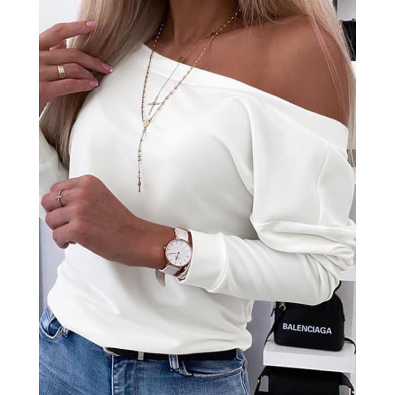 Women's Off-Shoulder Casual Pullover Top Trendy Style