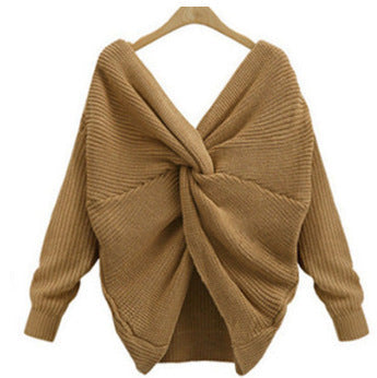 Women's Elegant V-Neck Knitted Sweater
