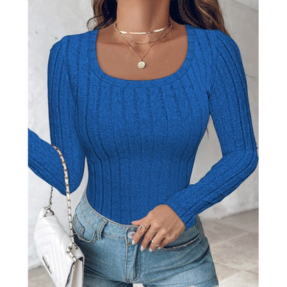 Women's Long-Sleeved Shirt Structured Design Elegant