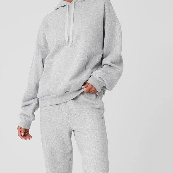 Women's Sporty Jogging Pants with Hood and Elastic Waistband
