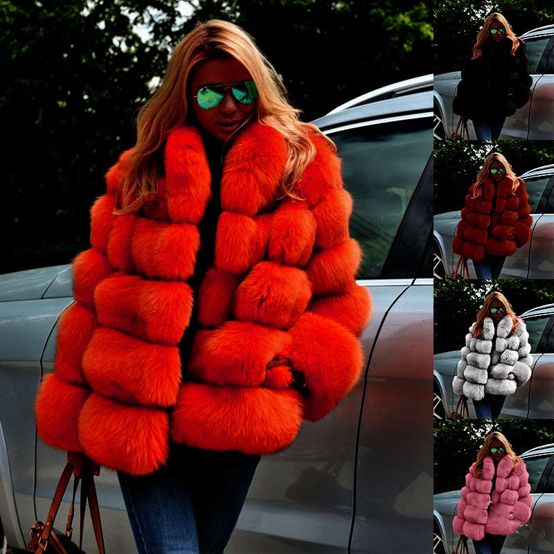 Damen Kunstpelz Jackett Trendy Wintermode