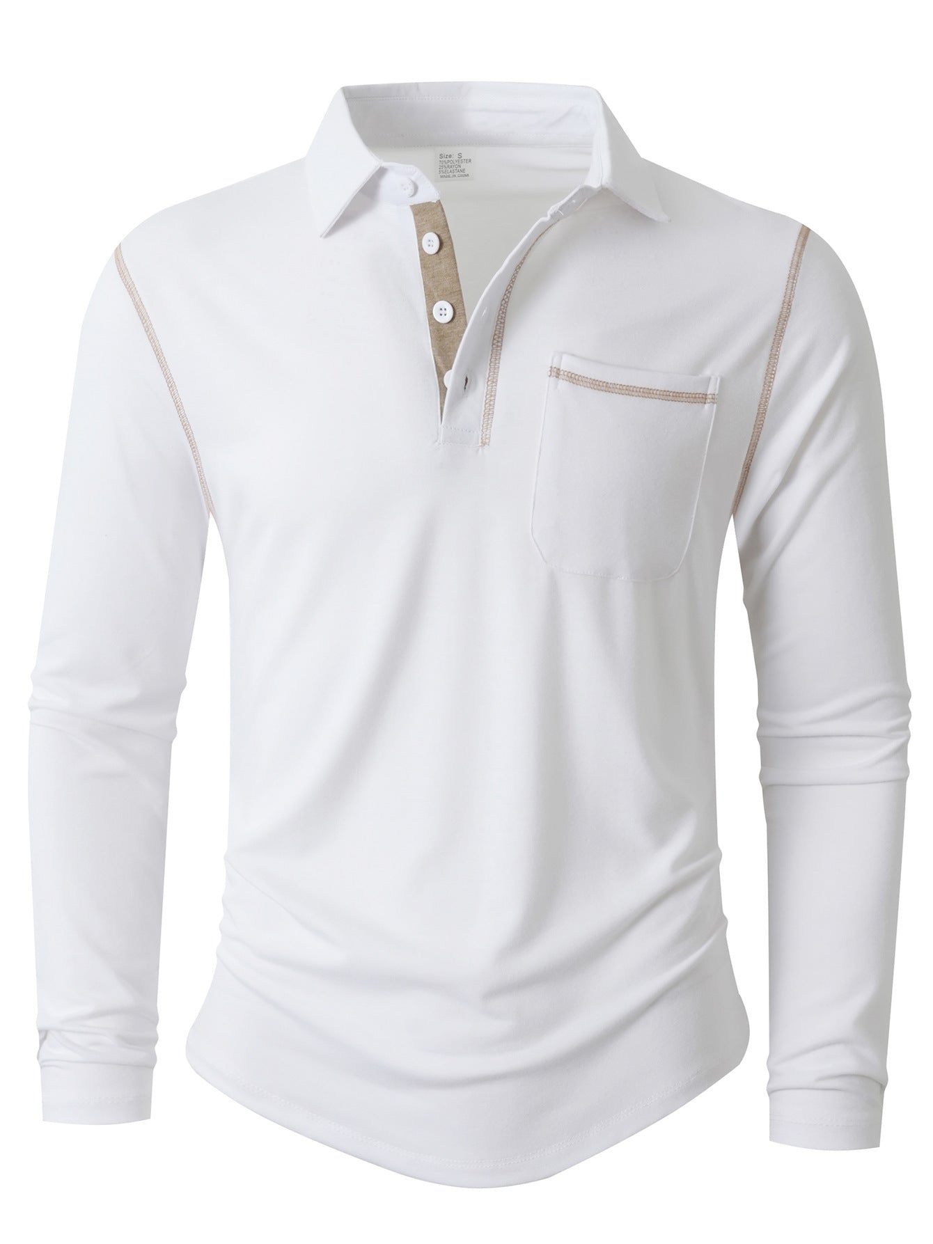 Men's Long-Sleeve Polo Shirt Elegant Sporty