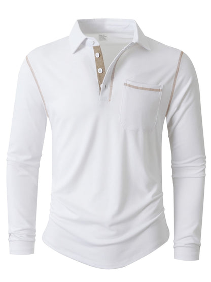 Men's Long-Sleeve Polo Shirt Elegant Sporty