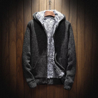 Men's Hooded Jacket Soft Fleece Warm Insulated
