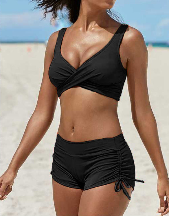 Women's Swimsuit Set Bikini Style Trendy Ruched Look