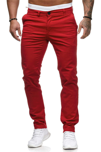 Men's Slim-Fit Chino Trousers Elegant Comfortable
