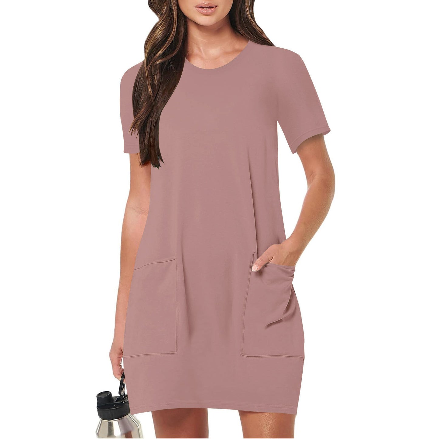 Damen Leichtes Sommerkleid mit Taschen