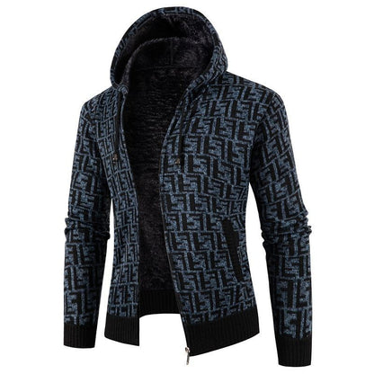 Men's Cable Knit Cardigan Soft Lining