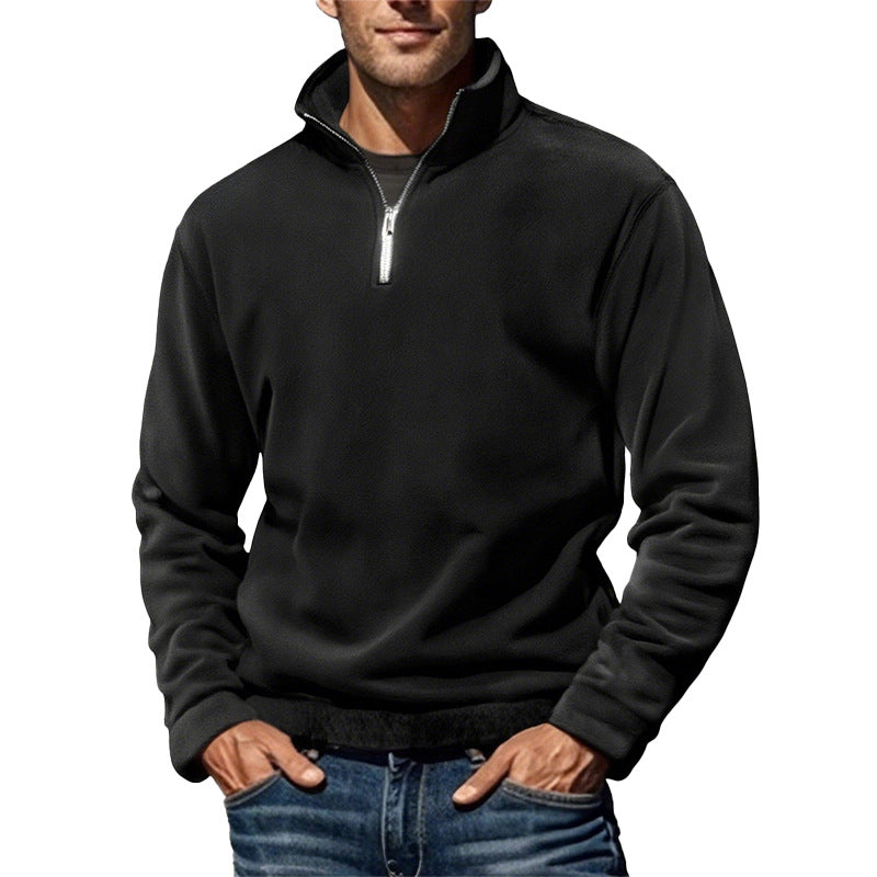 Men's Fleece Jacket Warm High Collar Modern