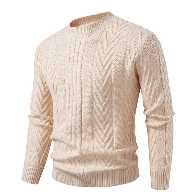 Men's Cable Knit Crew Neck Sweater