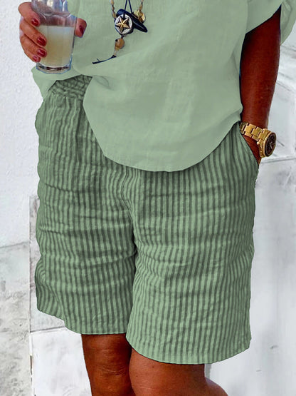 Women's Shorts Lightweight Cotton Striped Summer