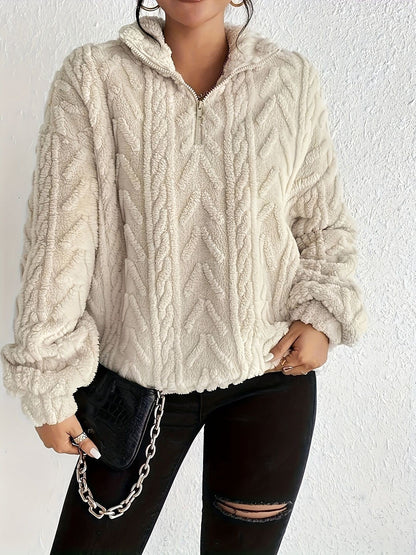 Women's Soft Fleece High-Neck Modern Pullover