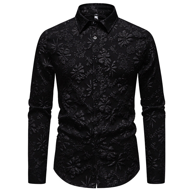 Men's Long-Sleeve Shirt Textured Modern Style