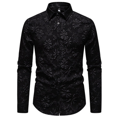 Men's Long-Sleeve Shirt Textured Modern Style