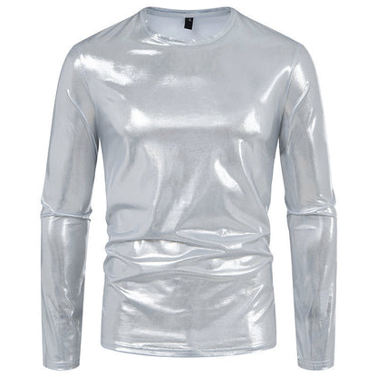 Men's Long-Sleeve Shirt Shiny Stretch Cotton