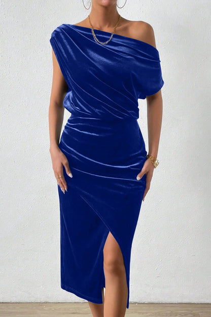 Women's Summer Dress Elegant Off-the-Shoulder Midi Dress