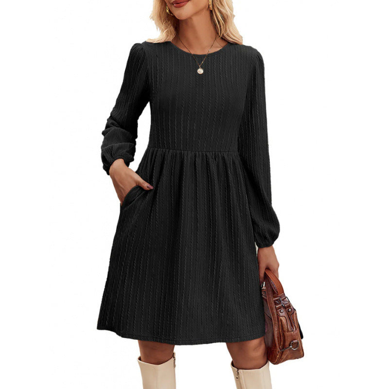 Women's Dress Long Sleeve Pleated Elegant Casual