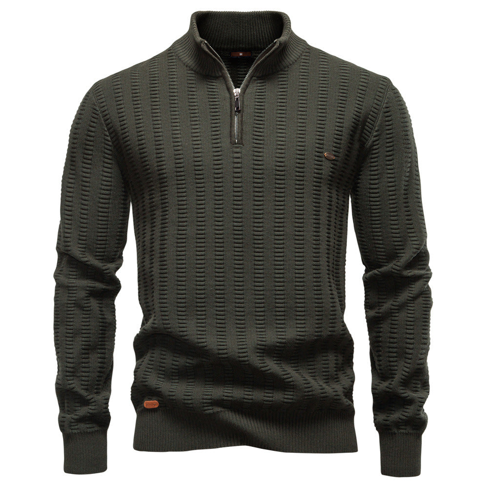 Men's Pullover Textured Half-Zip Modern Design