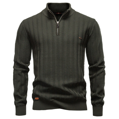 Men's Pullover Textured Half-Zip Modern Design
