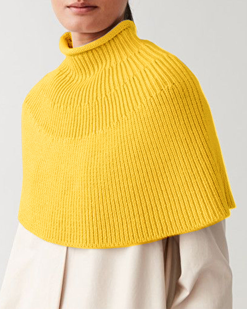 Women's Knitted Cape Elegant Design High Collar