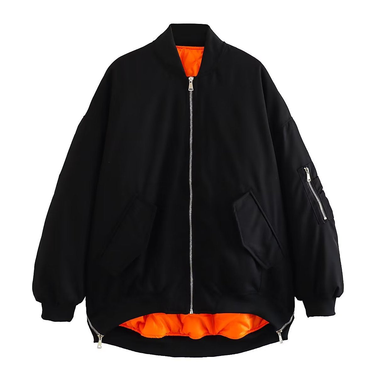 Women's Sporty Casual Bomber Jacket with Pockets