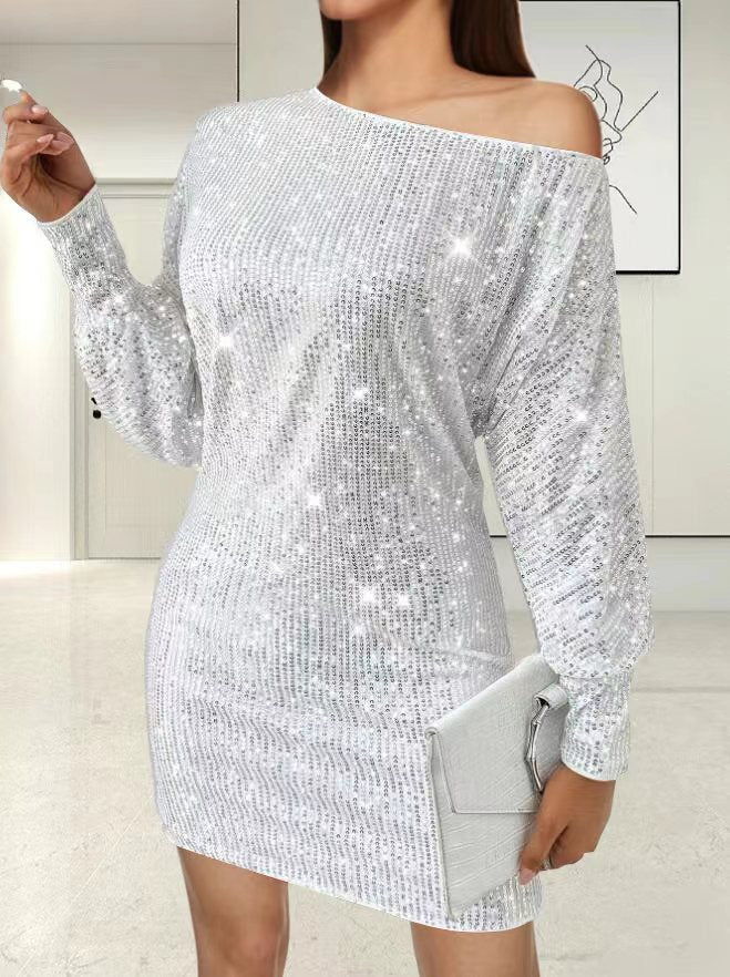 Women's Party Dress Elegant Asymmetrical Glitter