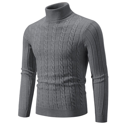 Men's High-Neck Cable Knit Sweater Classic