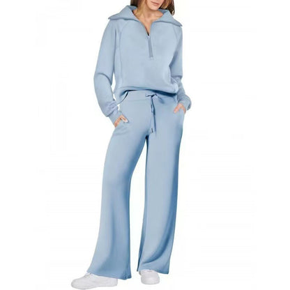 Women's Sports Set with Stand-up Collar and Braces
