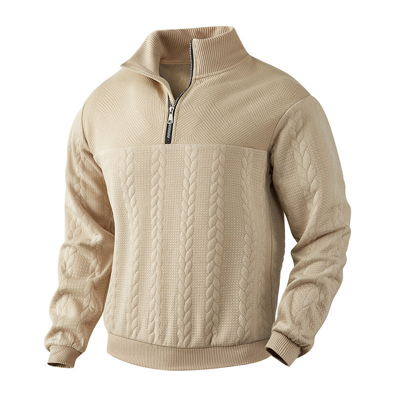 Men's Knitted Sweater Modern High Collar Zipper