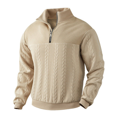 Men's Knitted Sweater Modern High Collar Zipper
