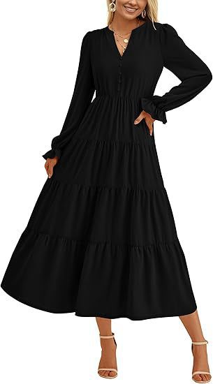 Women's Maxi Dress Elegant Voluminous Sleeves