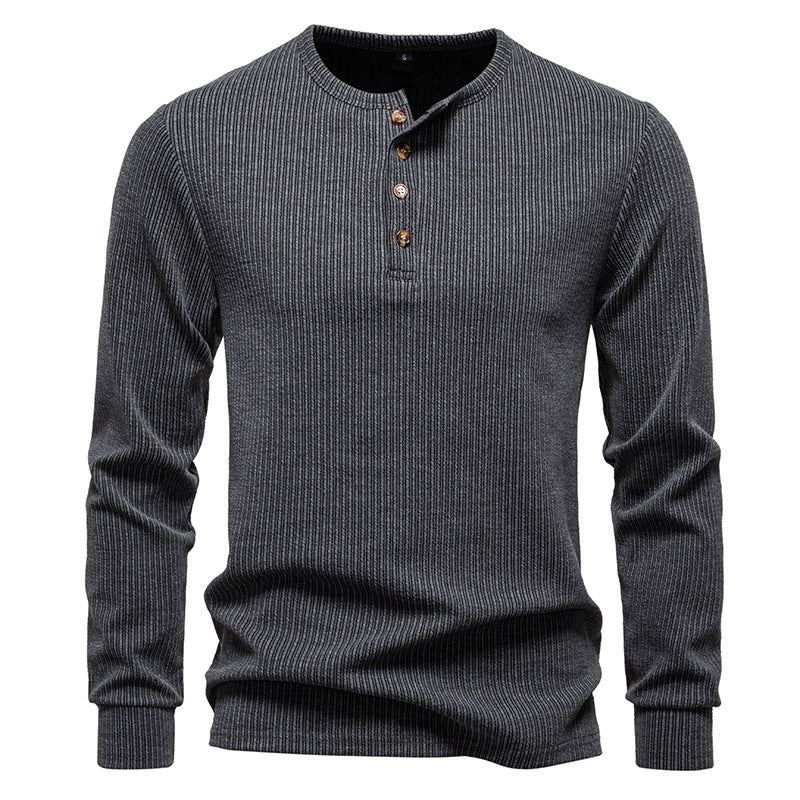 Men's Long-Sleeve Shirt Striped Pattern Modern Style
