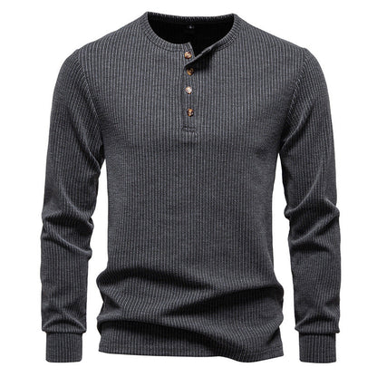 Men's Long-Sleeve Shirt Striped Pattern Modern Style