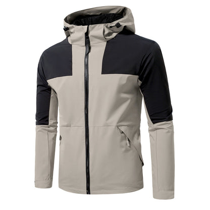 Men's Windbreaker Jacket Waterproof With Hood and Pockets