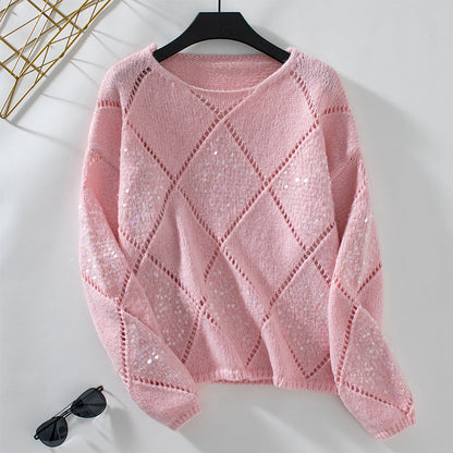 Light Hollow-knit Pullover Transitional Model