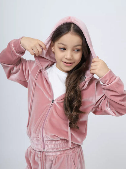Women's Velour Sports Set Hooded Elastic