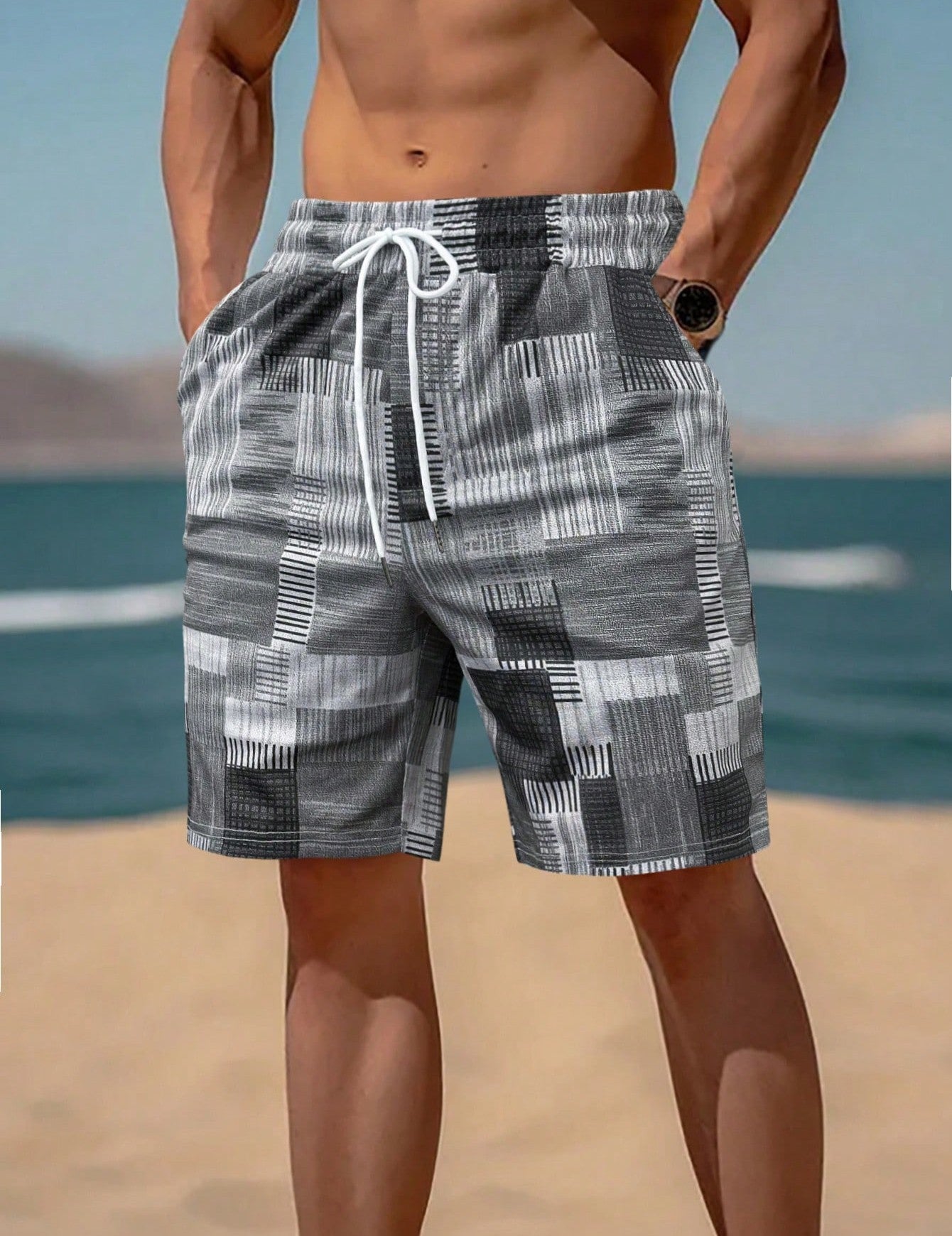 Men's Swim Trunks Modern Graphic Design