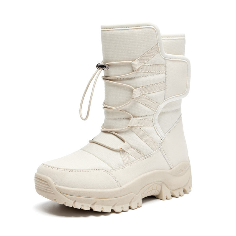 Damen Winterstiefel Rutschfest Schnell Schnürsystem - IdealeKleiden